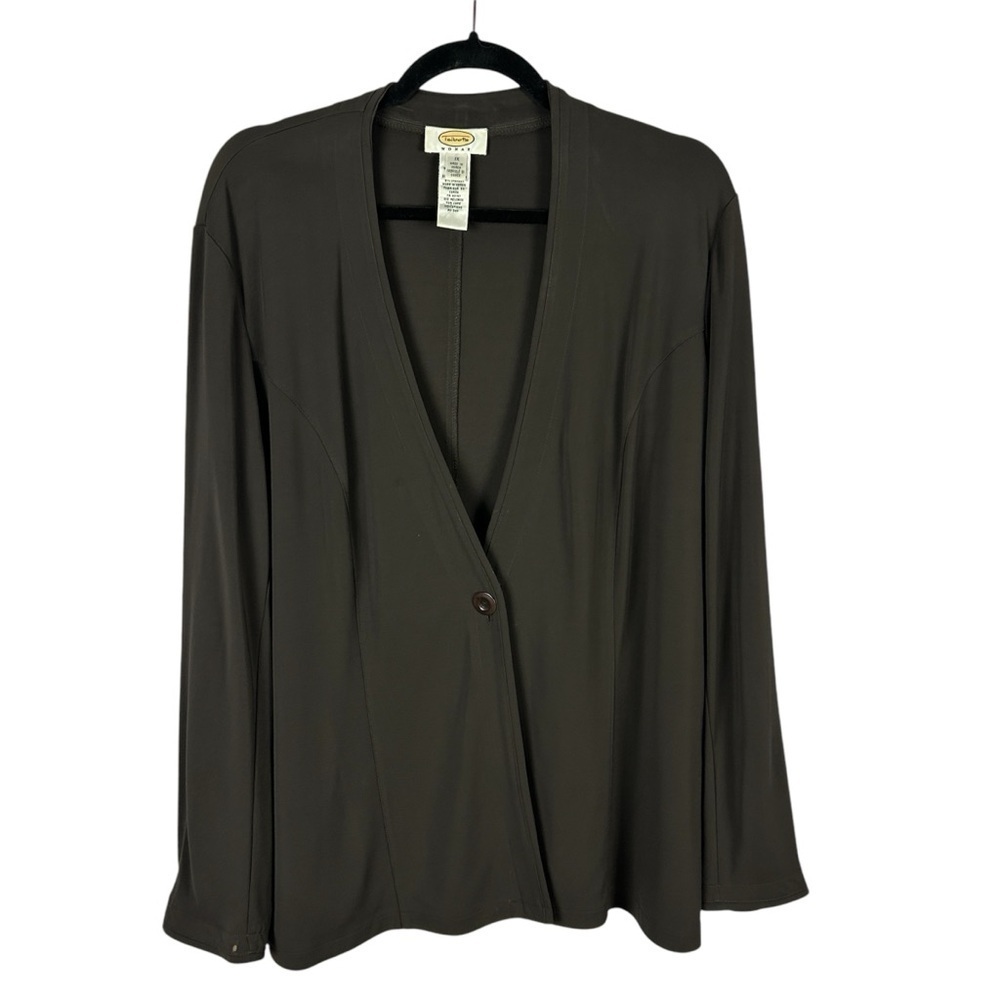Vintage Talbots Classic Long Sleeve One Button Blazer Cardigan 1X Brown